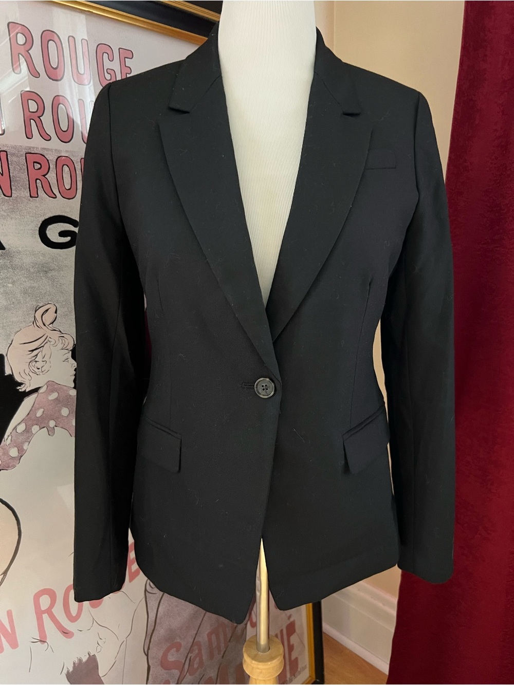 J. Crew Helena Black Wool-Blend Flannel Blazer - NWT Size 10T (Tall)